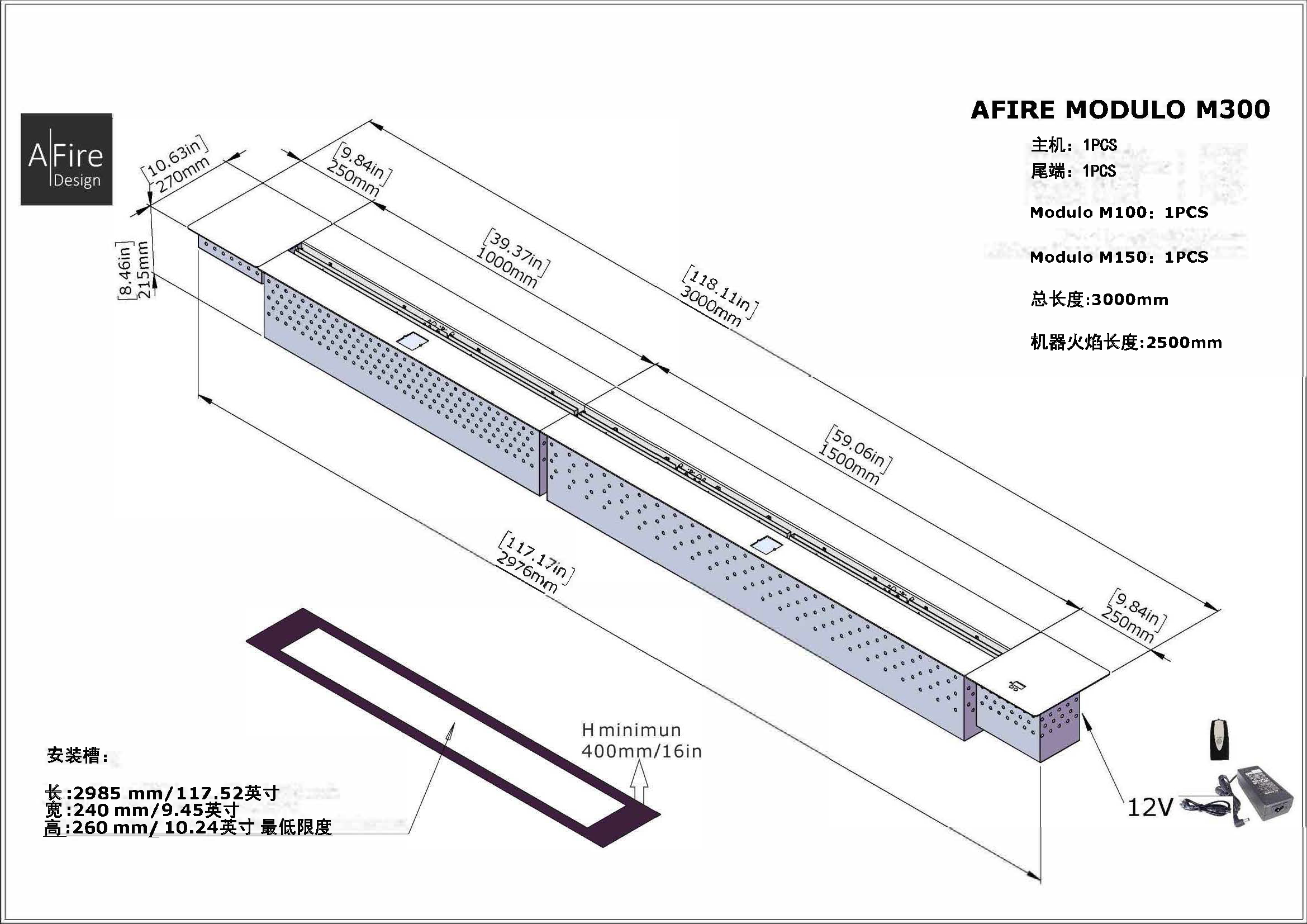 （图8）Modulo M250 开槽尺寸图